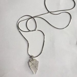 Crystal Arrowhead Necklace on a 30” Chain